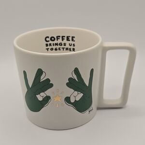 Starbucks 2018 ASL Sign Language 12oz Mug "Coffee Brings Us Together"